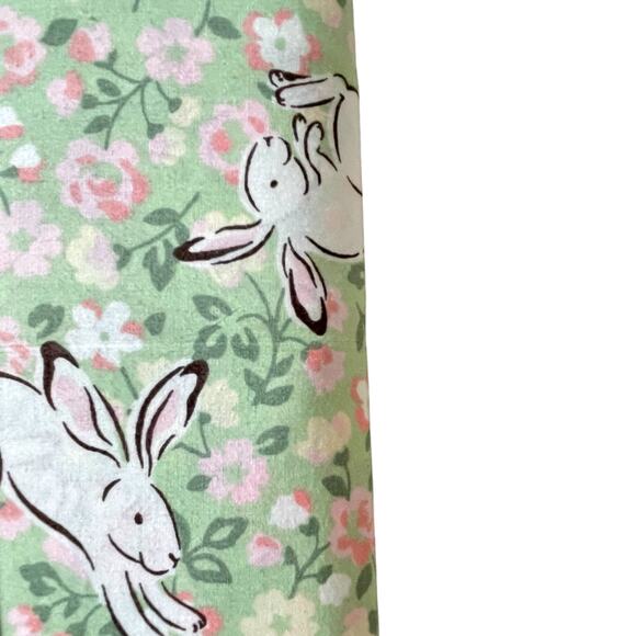 Cath Kidston london JUMPING BUNNIES GREEN Floral 4pc QUEEN Sheet Set NEW - Picture 9 of 10